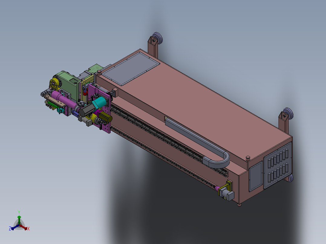 CNC全自动双层模数控弯管机sw16可编辑正等轴测图