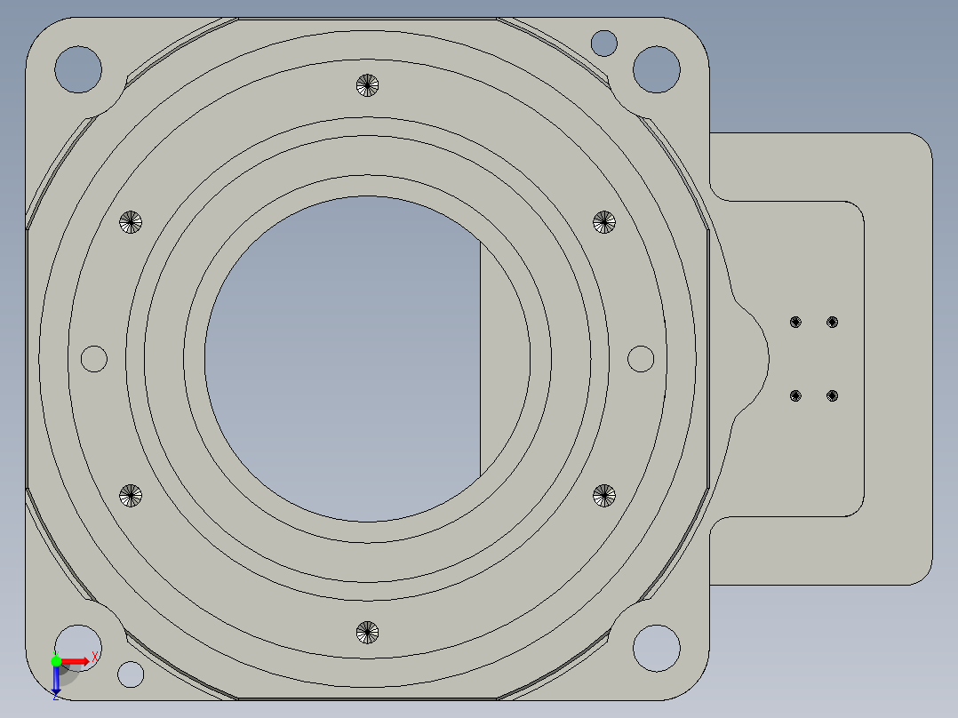 中空旋转平台KFN130-10配86步进俯视图