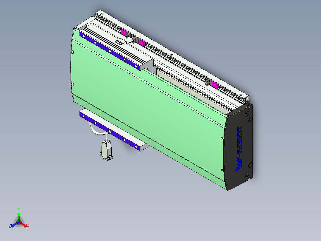 威洛博VL系列直线电机模组-VL22H3-S250正等轴测图