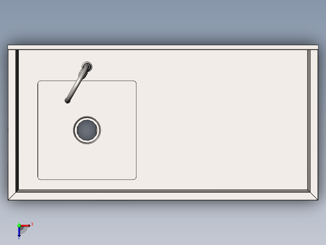 不锈钢工作桌 洗池俯视图