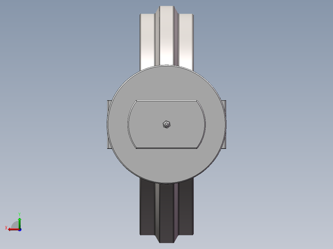 0.2m3挖掘机行走机构四轮一带后视图