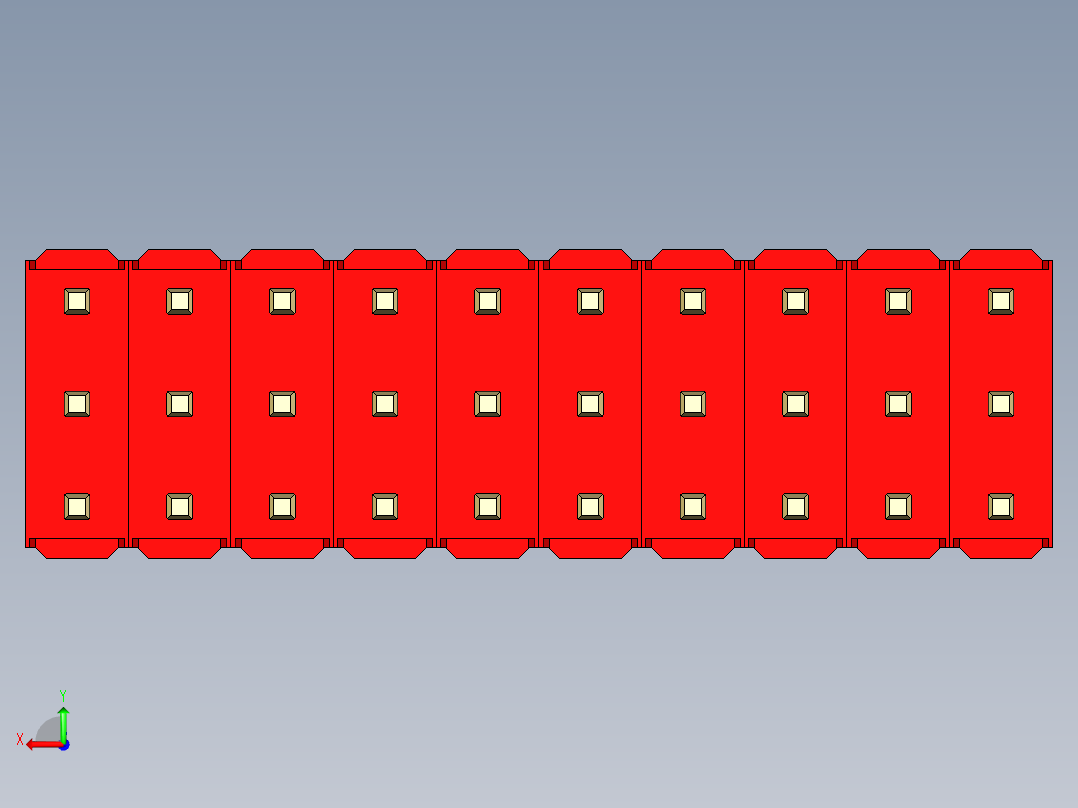 彩色公头100mil（2.54mm）系列-DS1021_red_3x10p_100mil_Type19_rev1.0后视图