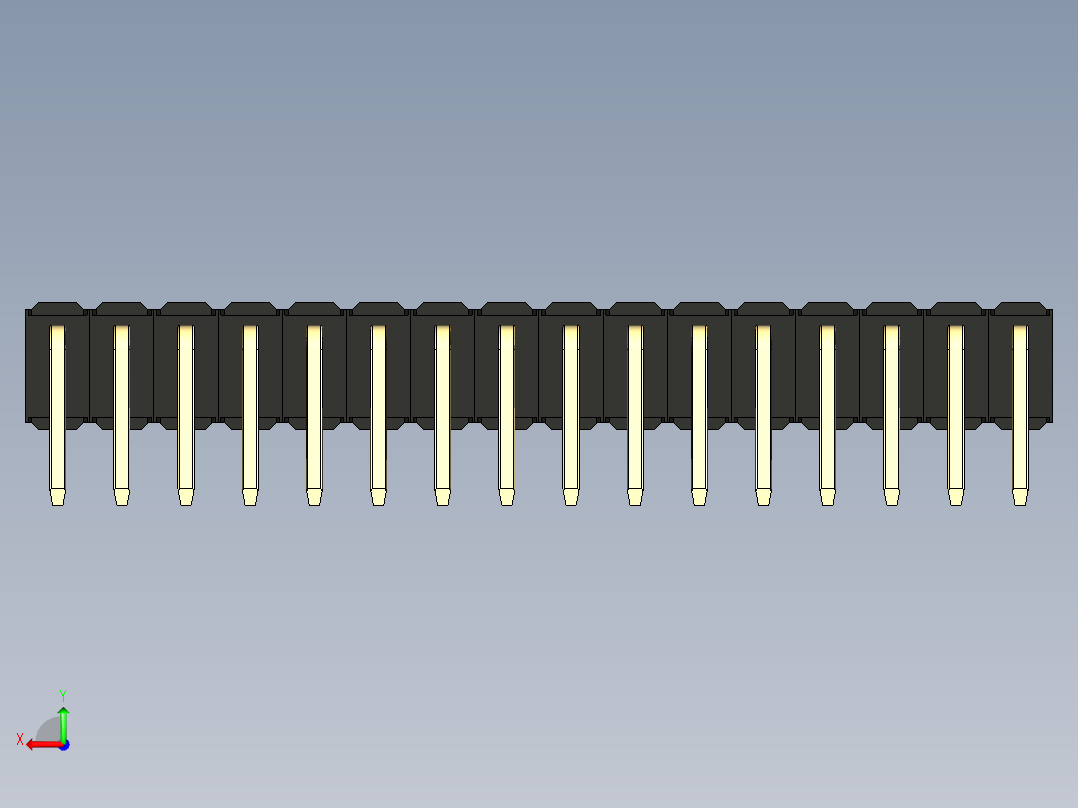 彩色公排针 100mil 2.54mm 系列-DS1022_black_2x16p_100mil_TypeD_rev1.0后视图