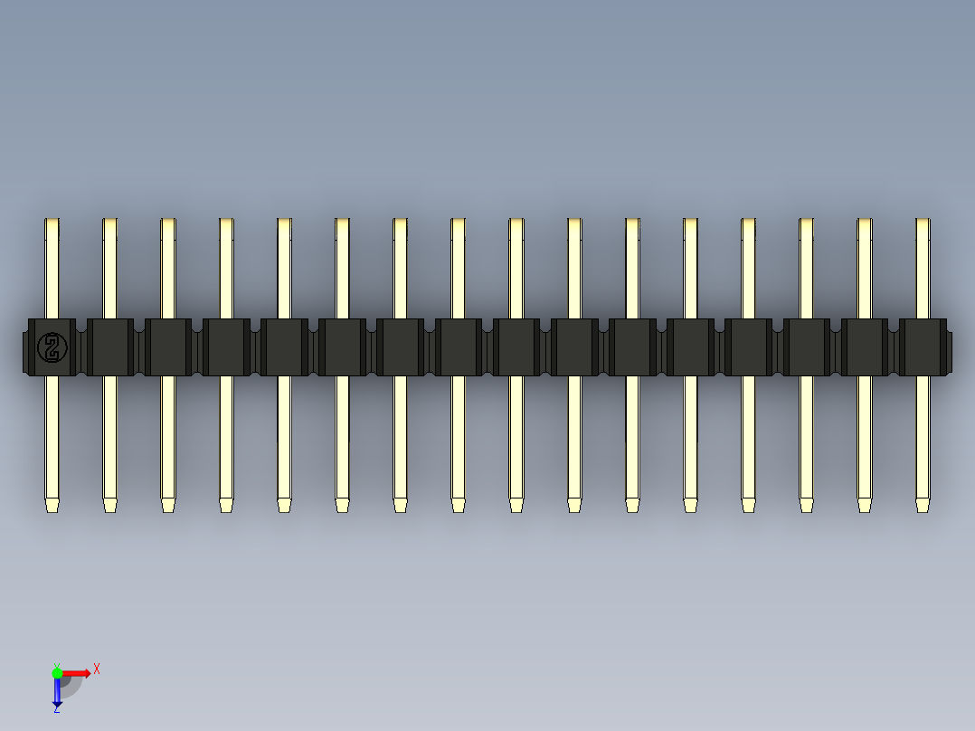 彩色公排针 100mil 2.54mm 系列-DS1022_black_2x16p_100mil_TypeD_rev1.0俯视图