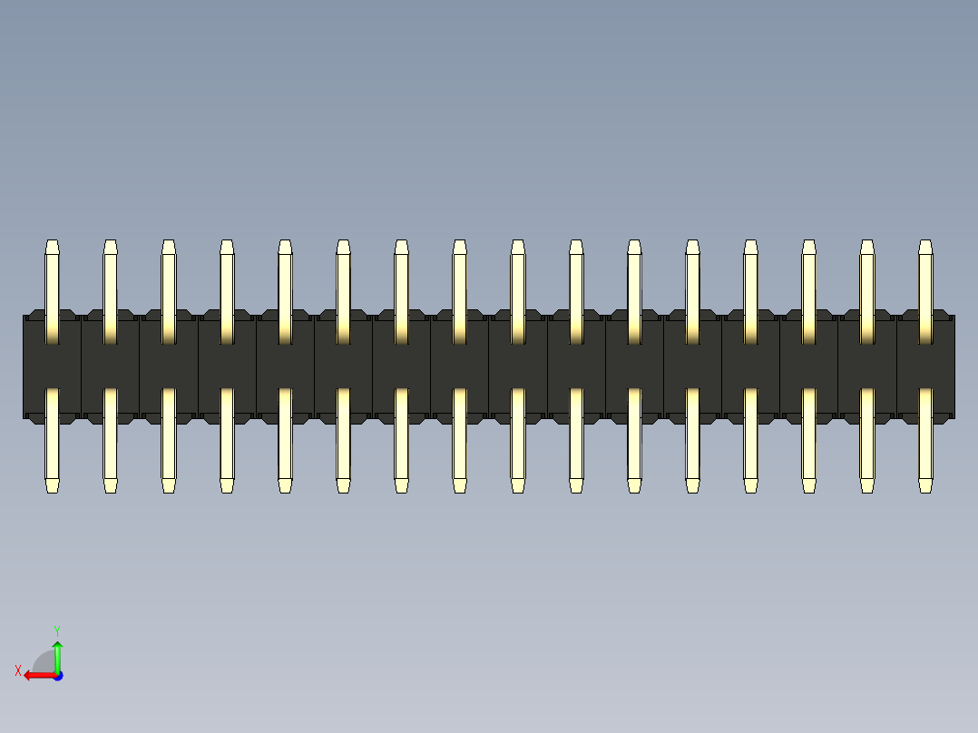 彩色公排针 100mil 2.54mm 系列-DS1022_black_32p_100mil_TypeSMT_rev1.0后视图