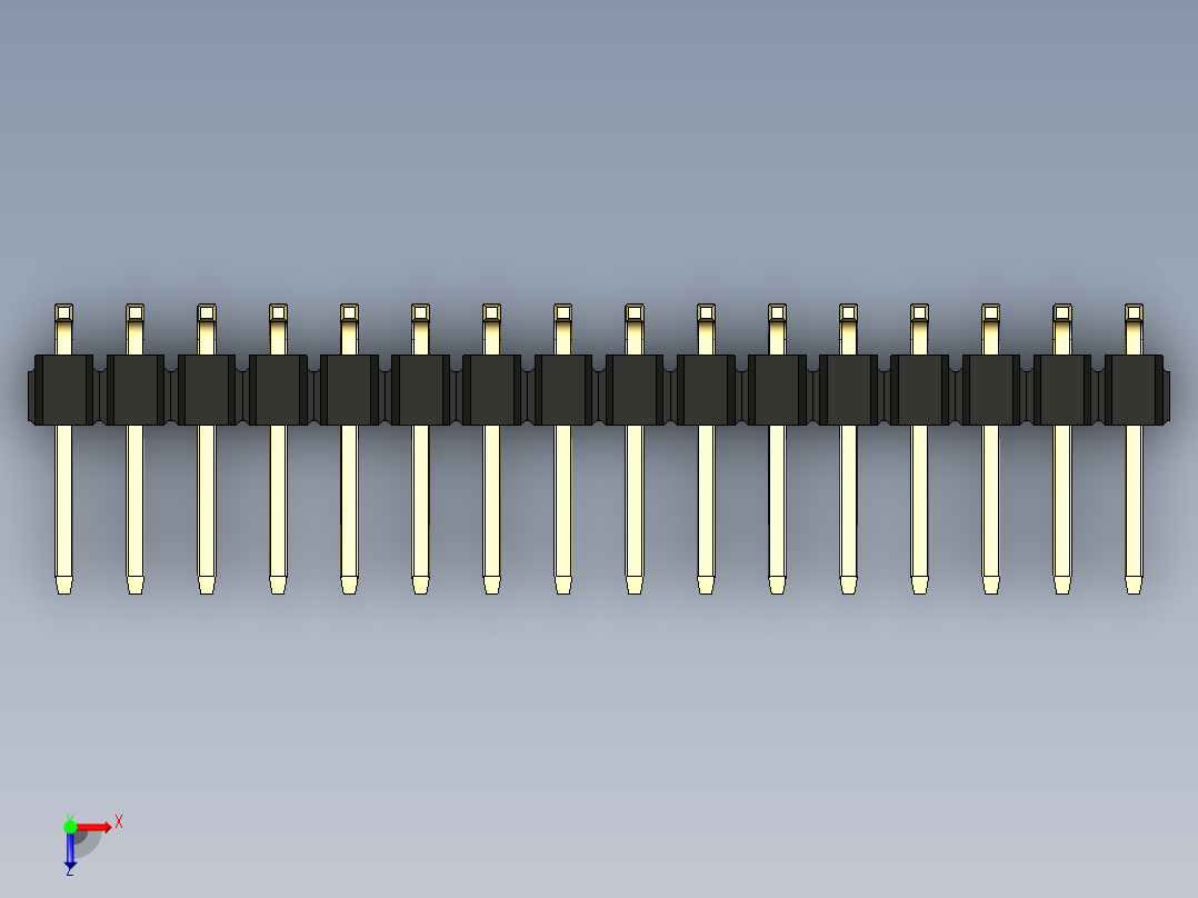 彩色公排针 100mil 2.54mm 系列-DS1022_black_32p_100mil_TypeSMT_rev1.0俯视图