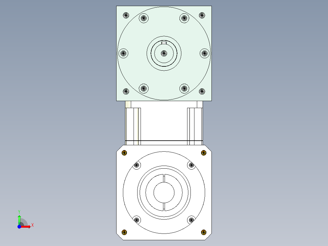 换向器PW110双轴 ZPGH90-L1 24-95-130-M6.stp前视图