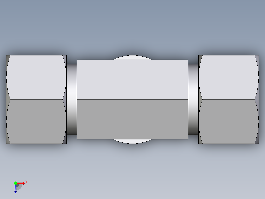 卡套式工业通用硬管接头EO_Adjustable_locknut_branch_tee_TEE16SRCF俯视图