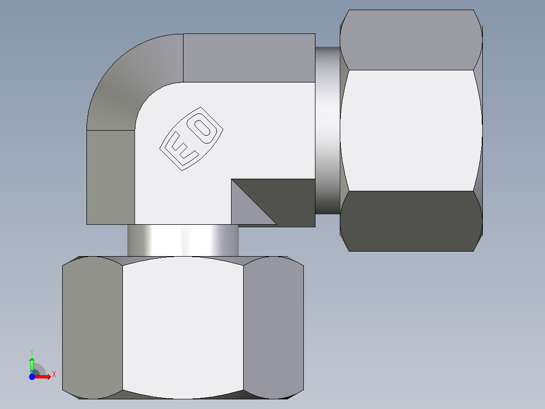 卡套式工业通用硬管接头EO_Standpipe_elbow_EVW16S71前视图