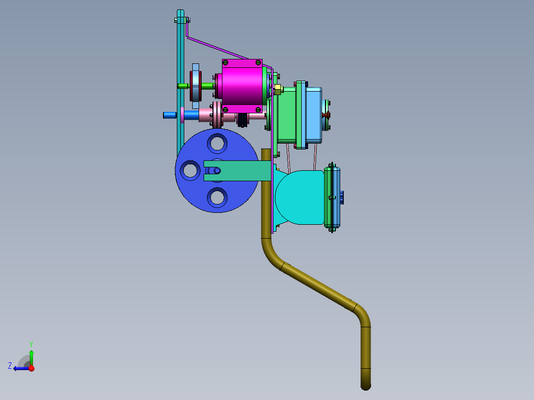 自走式草坪机结构设计及仿真+CAD图纸说明书右视图