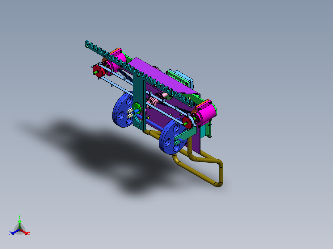 自走式草坪机结构设计及仿真+CAD图纸说明书正等轴测图