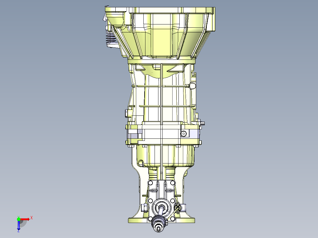 国产汽车普遍搭载的自动变速箱catia三维俯视图