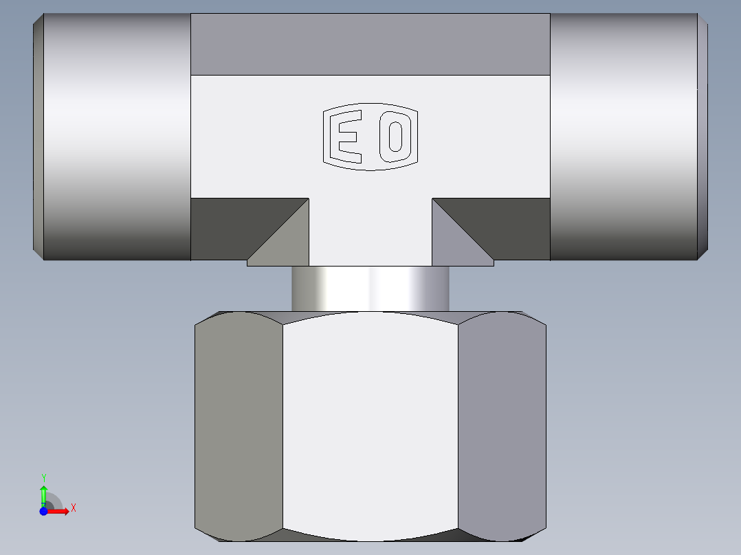 卡套式工业通用硬管接头EO_Standpipe_branch_tee_EVT14SOMDCF前视图