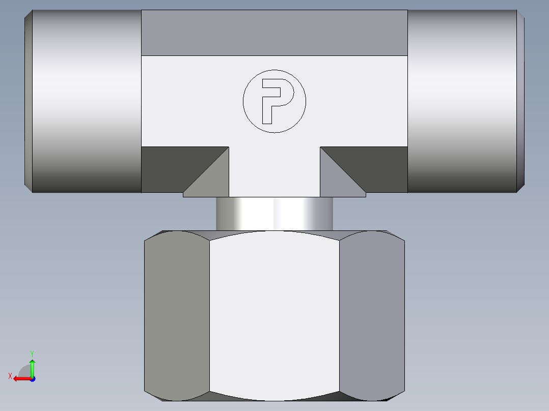 卡套式工业通用硬管接头EO_Standpipe_branch_tee_EVT14SOMDCF后视图