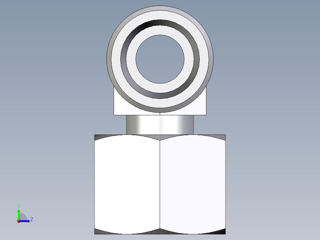卡套式工业通用硬管接头EO_Standpipe_branch_tee_EVT14SOMDCF左视图
