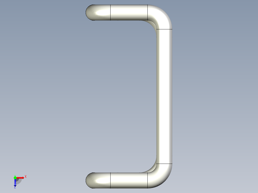 取手(不銹鋼)ER(E)-3D多系列多零件图纸模型俯视图