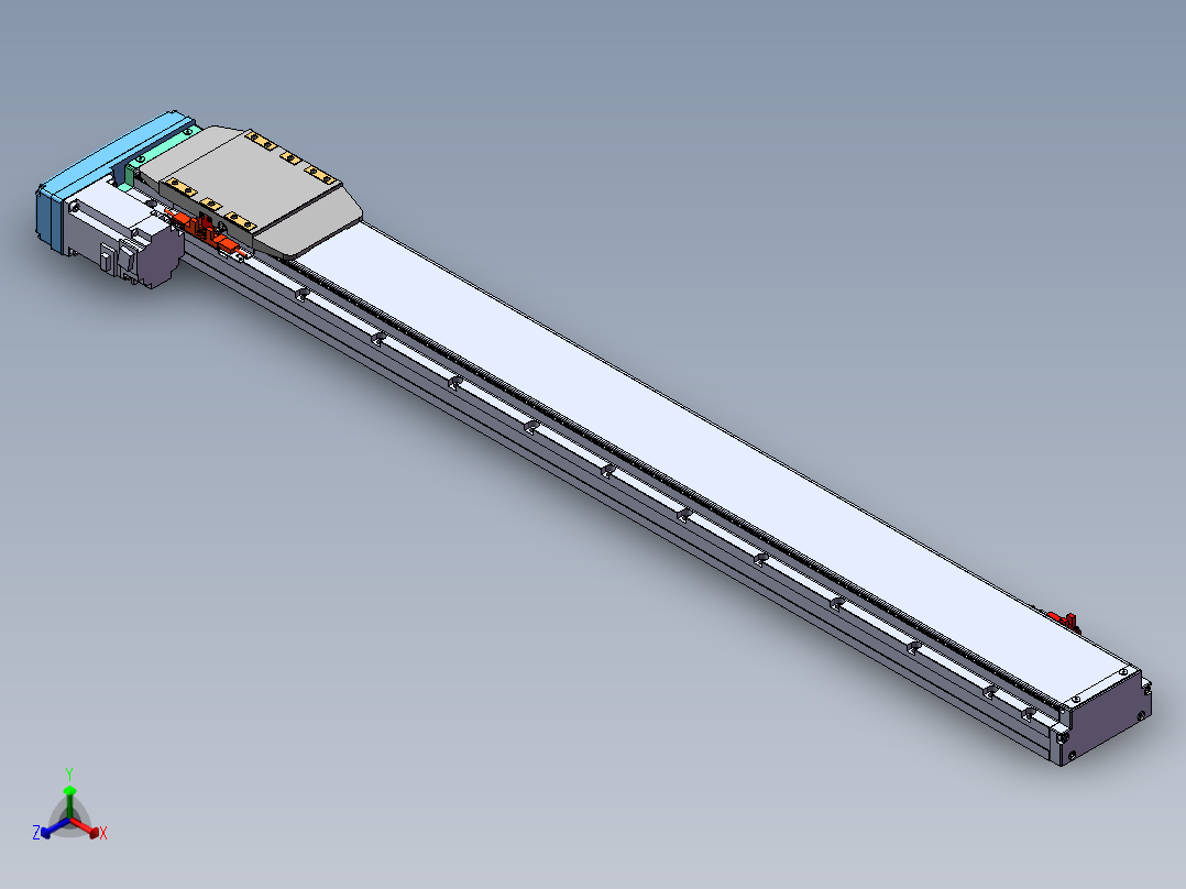 内嵌式直线模组XGG12正等轴测图