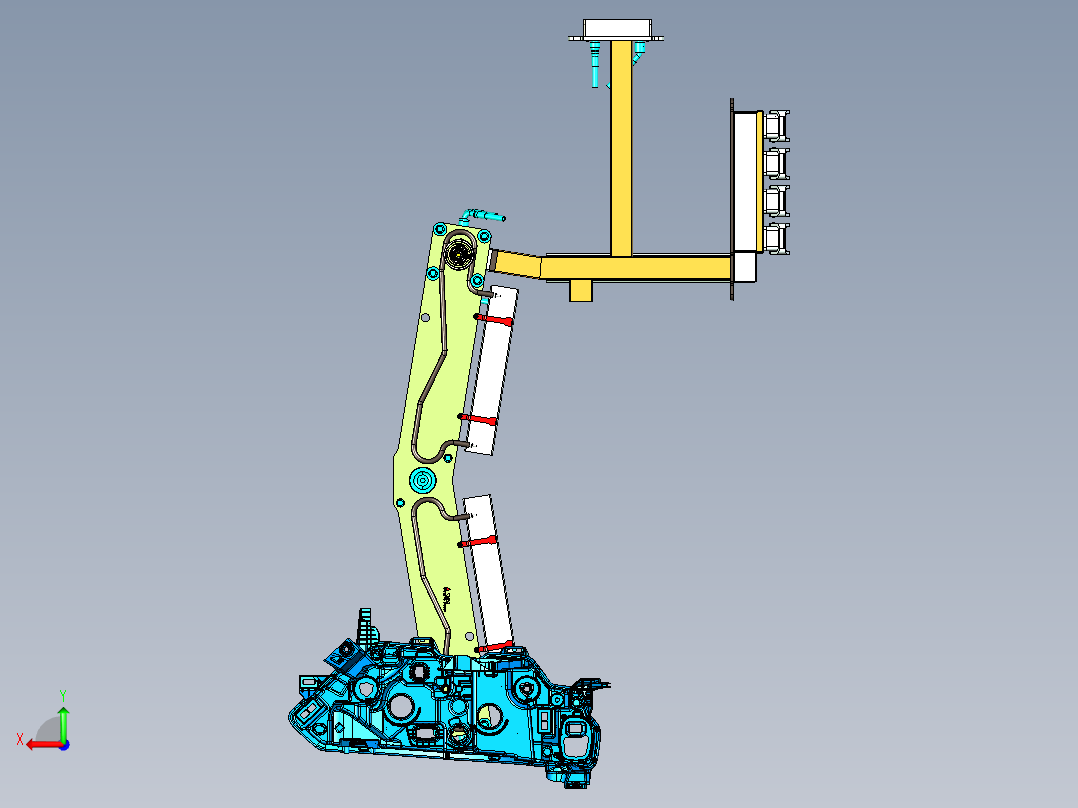 一款经典的汽车车灯底壳热流道模具后视图