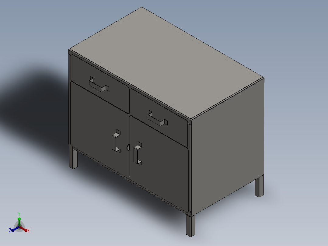 柜子 (2)正等轴测图