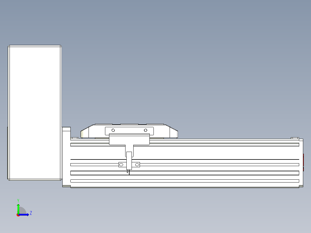 同步带全封闭直线模组TPA-HCB-85D-90-L100-RU-C-P20-N3左视图