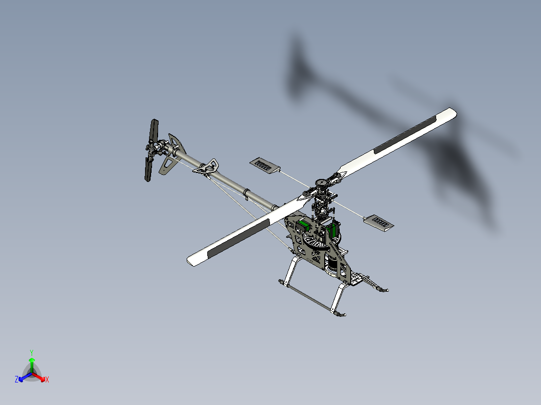 亚拓500直升机模型正等轴测图