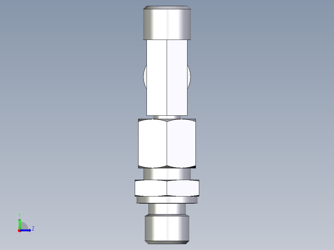 卡套式工业通用硬管接头EO_Assembled_adjustable_standpipe_run_tee_EVL08LROMD71左视图