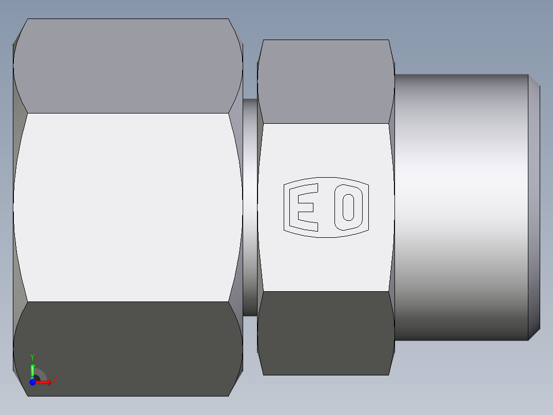 卡套式工业通用硬管接头EO_Distance_piece_adapter_DA15LOMD71前视图
