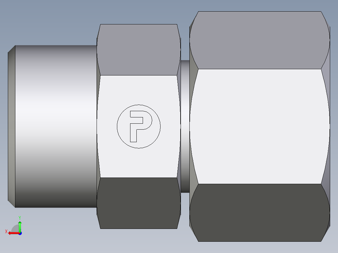 卡套式工业通用硬管接头EO_Distance_piece_adapter_DA15LOMD71后视图