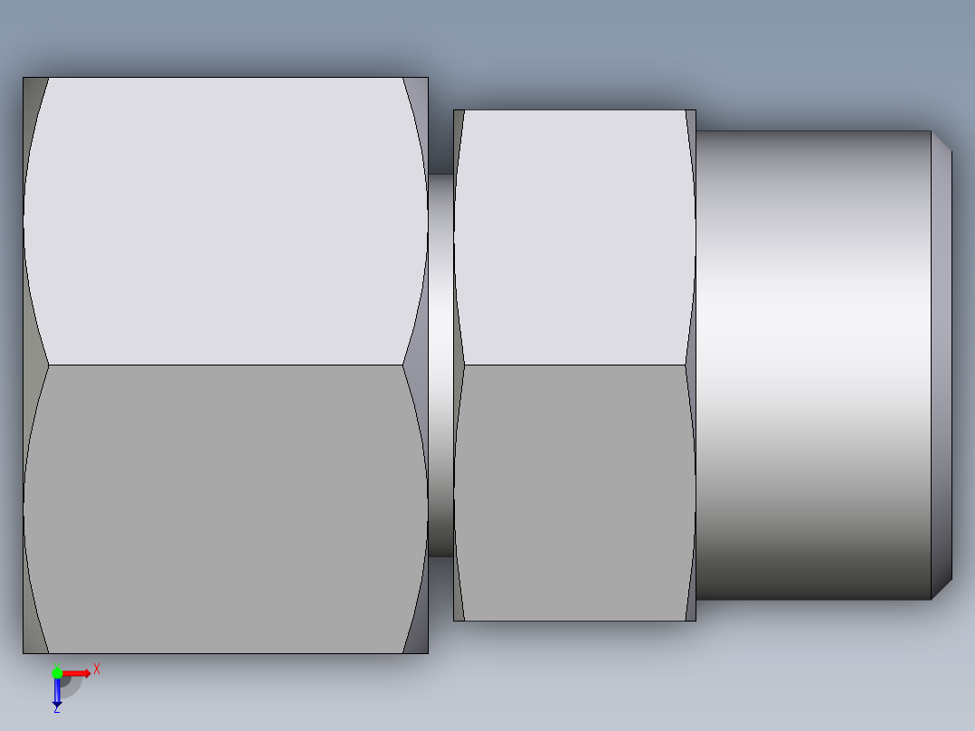 卡套式工业通用硬管接头EO_Distance_piece_adapter_DA15LOMD71俯视图
