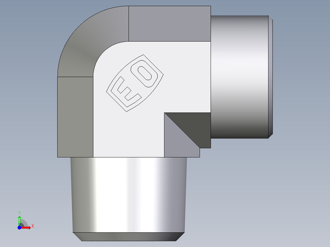 卡套式工业通用硬管接头EO_Male_stud_elbow_WE25S1NPTCFX前视图