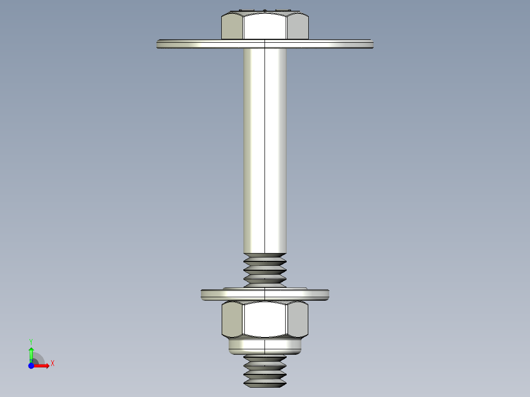 紧固件-IGES 0.2500 Hex Bolt-01前视图