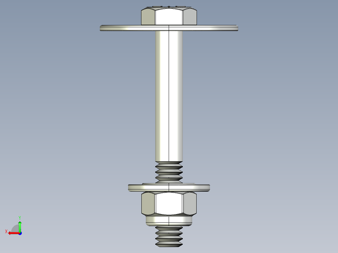 紧固件-IGES 0.2500 Hex Bolt-01后视图