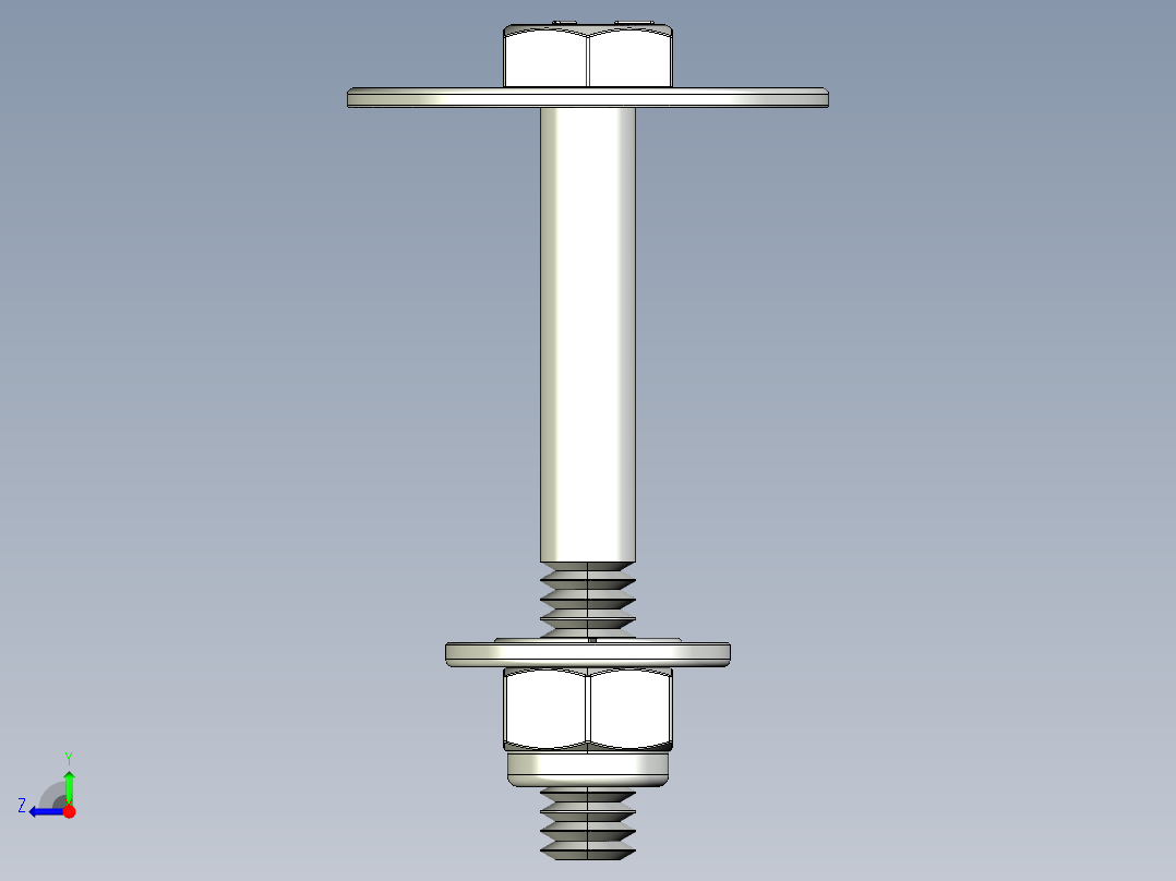 紧固件-IGES 0.2500 Hex Bolt-01右视图