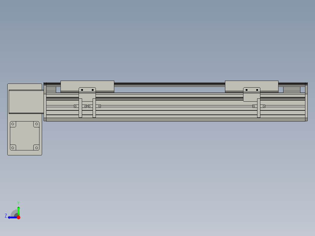 直线模组WG-LHB12-S300-LD设计图纸右视图