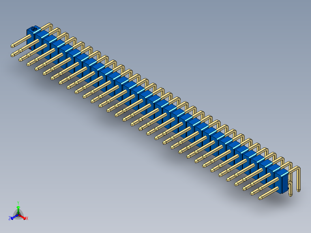 彩色公排针 100mil 2.54mm 系列-DS1022_blue_2x32p_100mil_TypeD_rev1.0