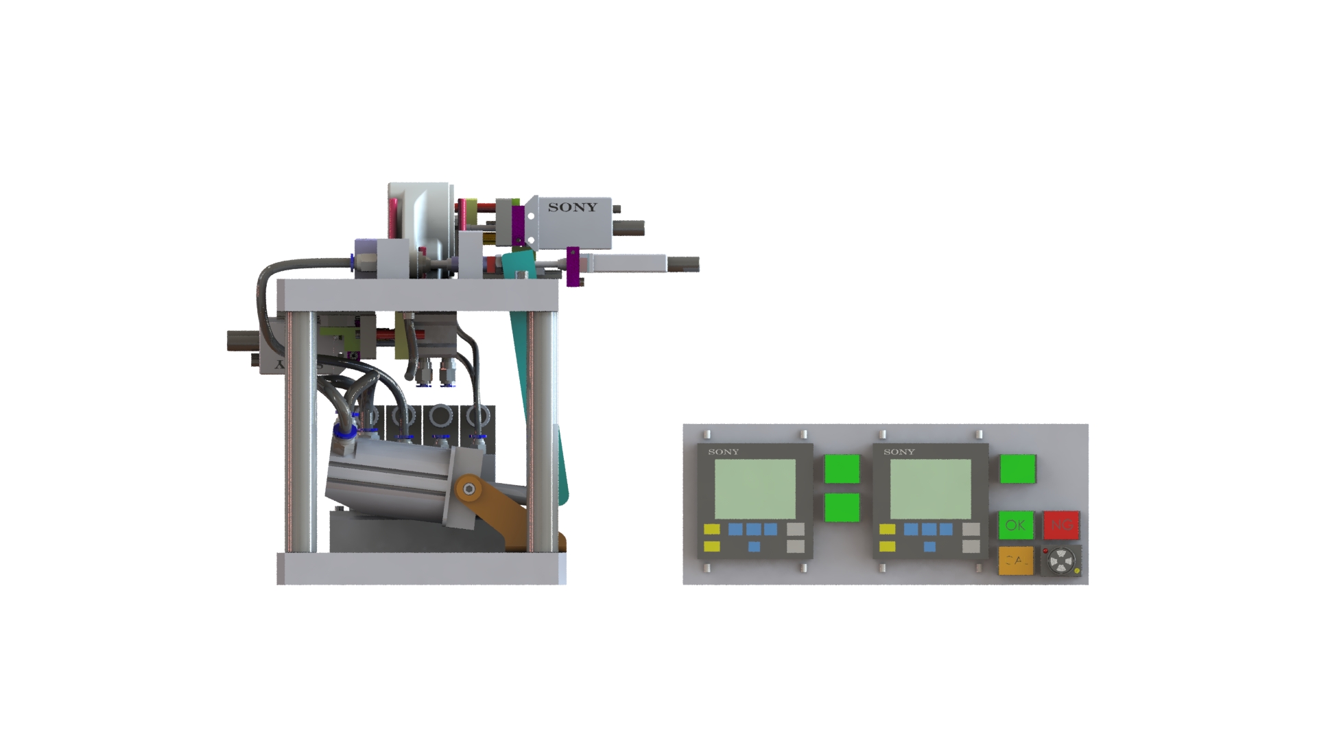 弯曲件自动检测设备模型3D图纸 x_t格式