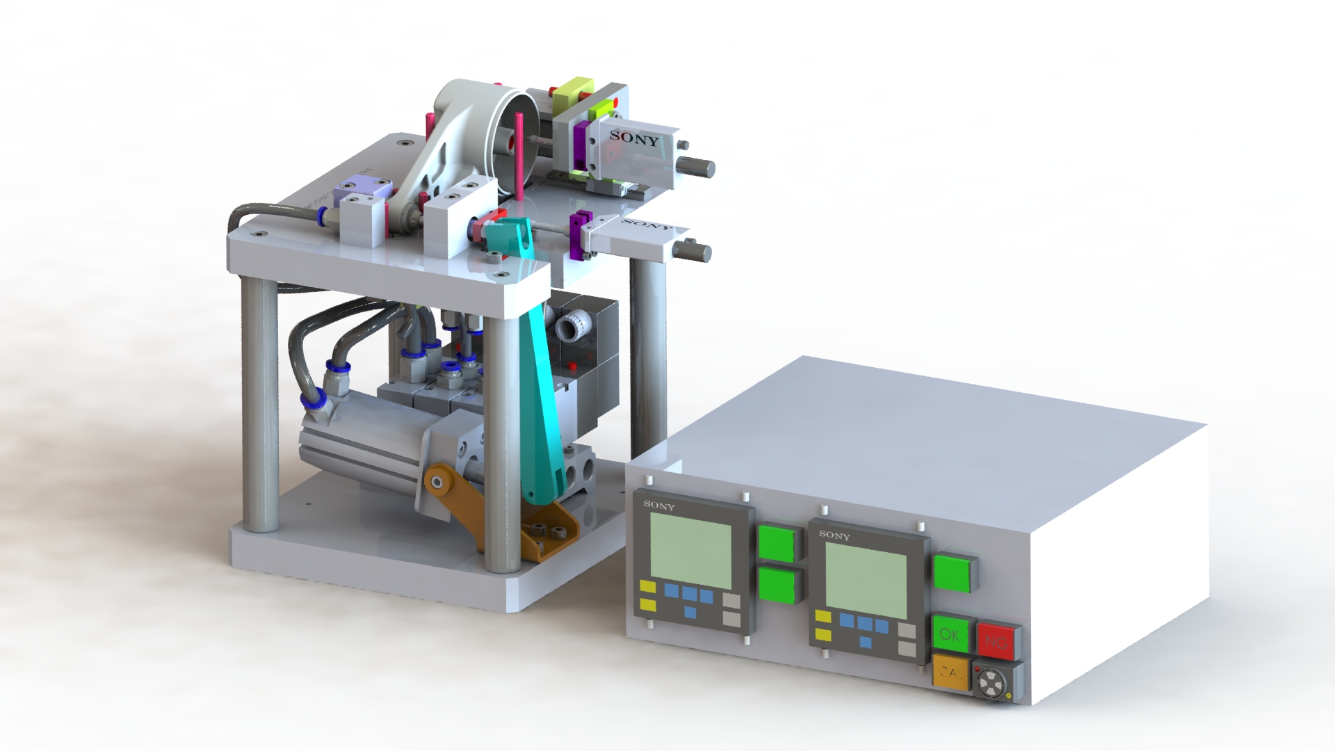 弯曲件自动检测设备模型3D图纸 x_t格式