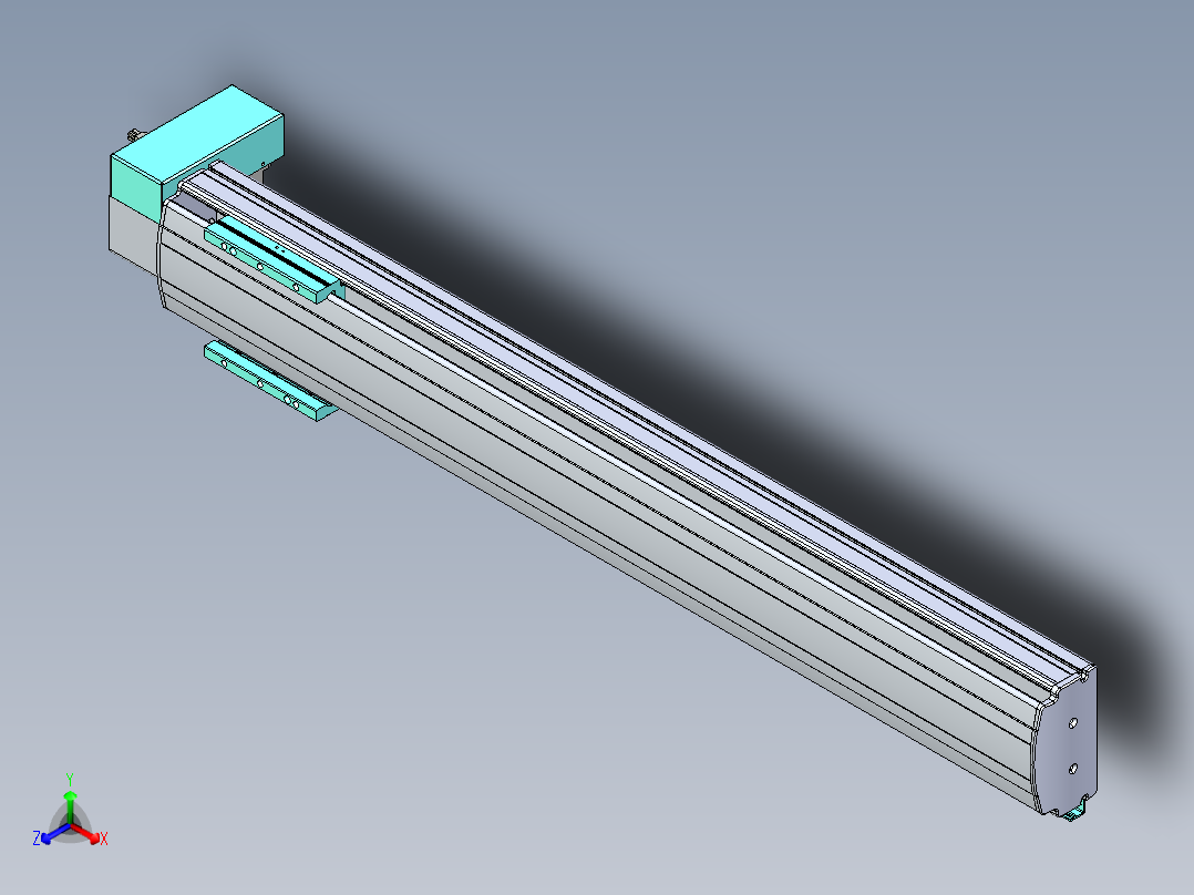 威洛博VBF同步带传动一般环境VBF14-L45-S800-BRD-ZP40-C3.step正等轴测图