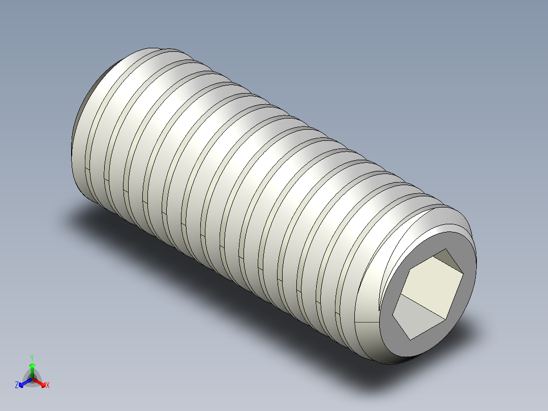 DIN 913-ISO 4026 固定螺钉-M8 L=20.STEP正等轴测图