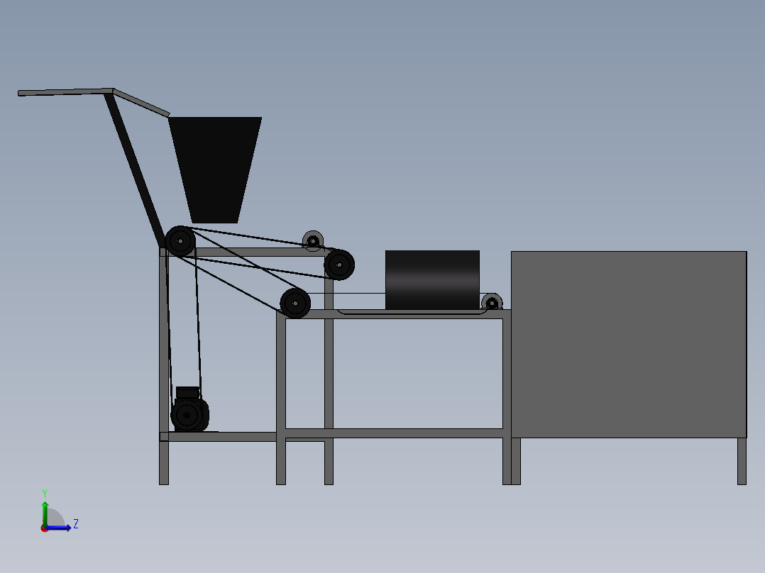 垃圾分拣机左视图