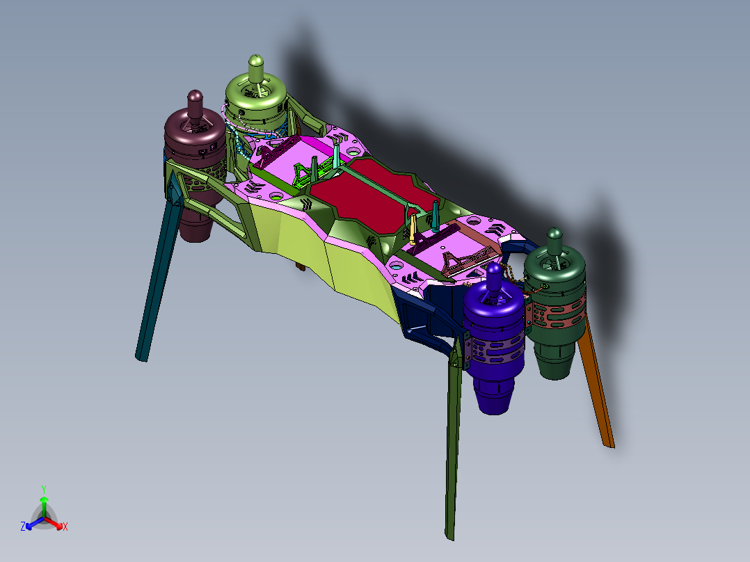 重力喷气式套装正等轴测图