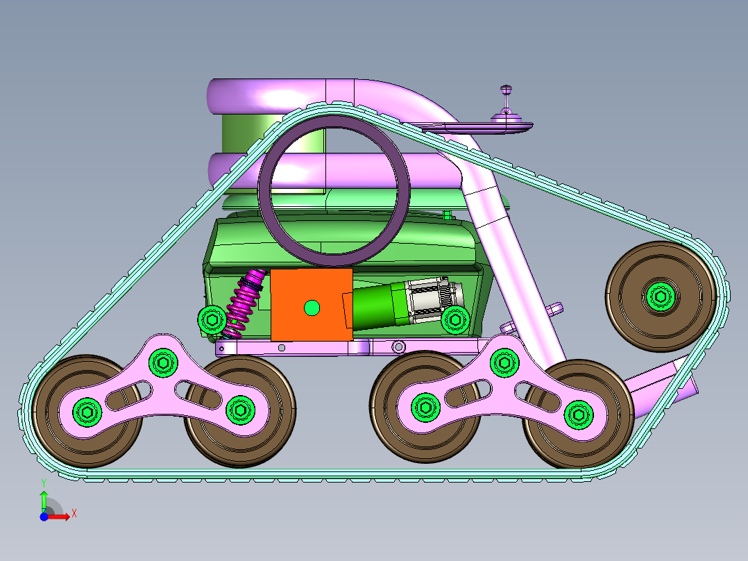 改装版越野坦克轮椅前视图