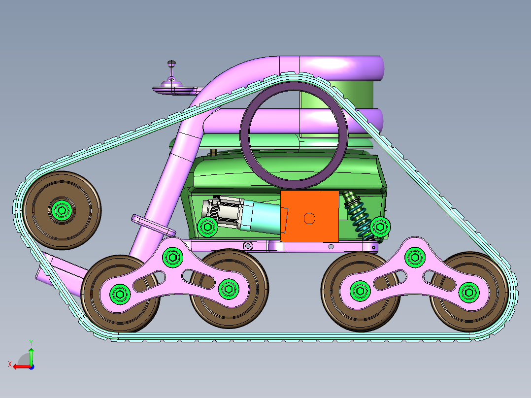 改装版越野坦克轮椅后视图
