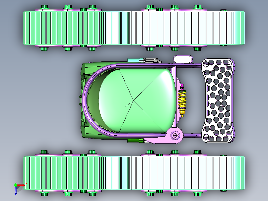 改装版越野坦克轮椅俯视图