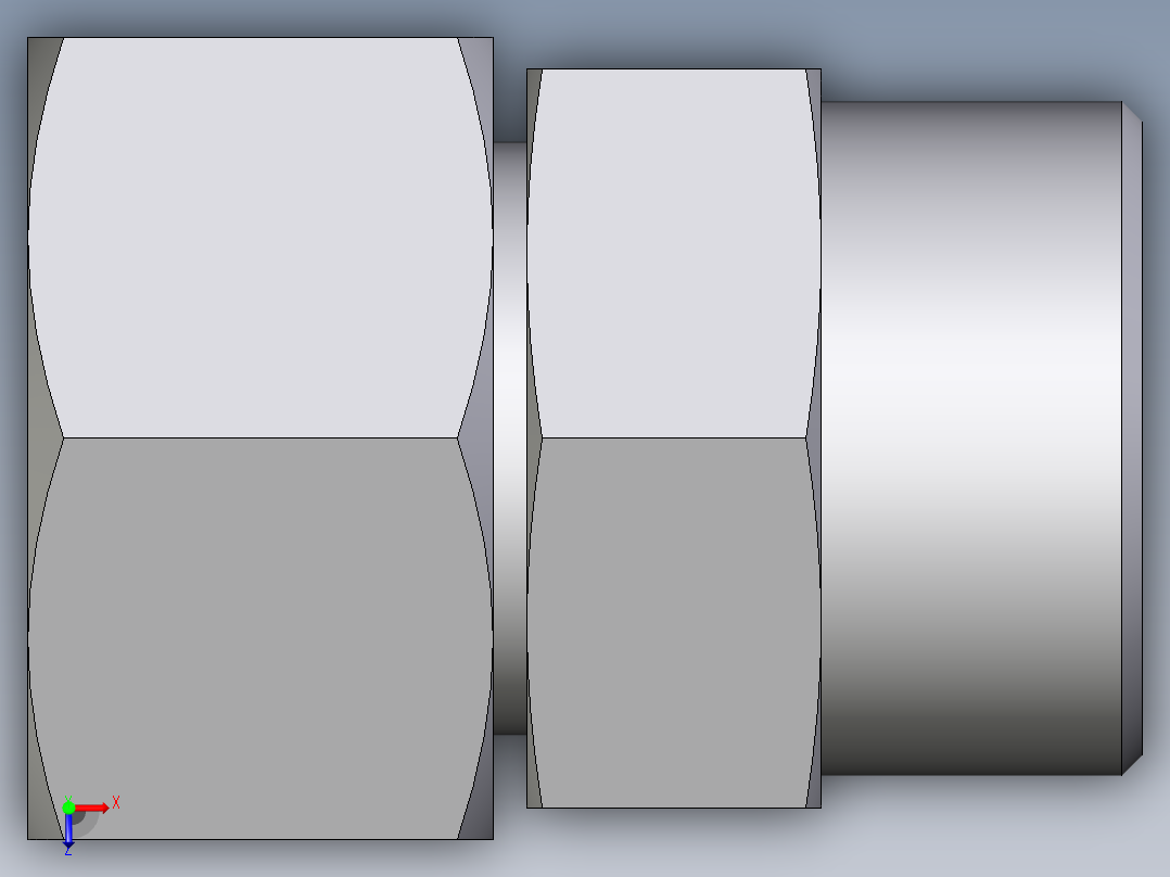 卡套式工业通用硬管接头EO_Distance_piece_adapter_DA30SOMDCF俯视图