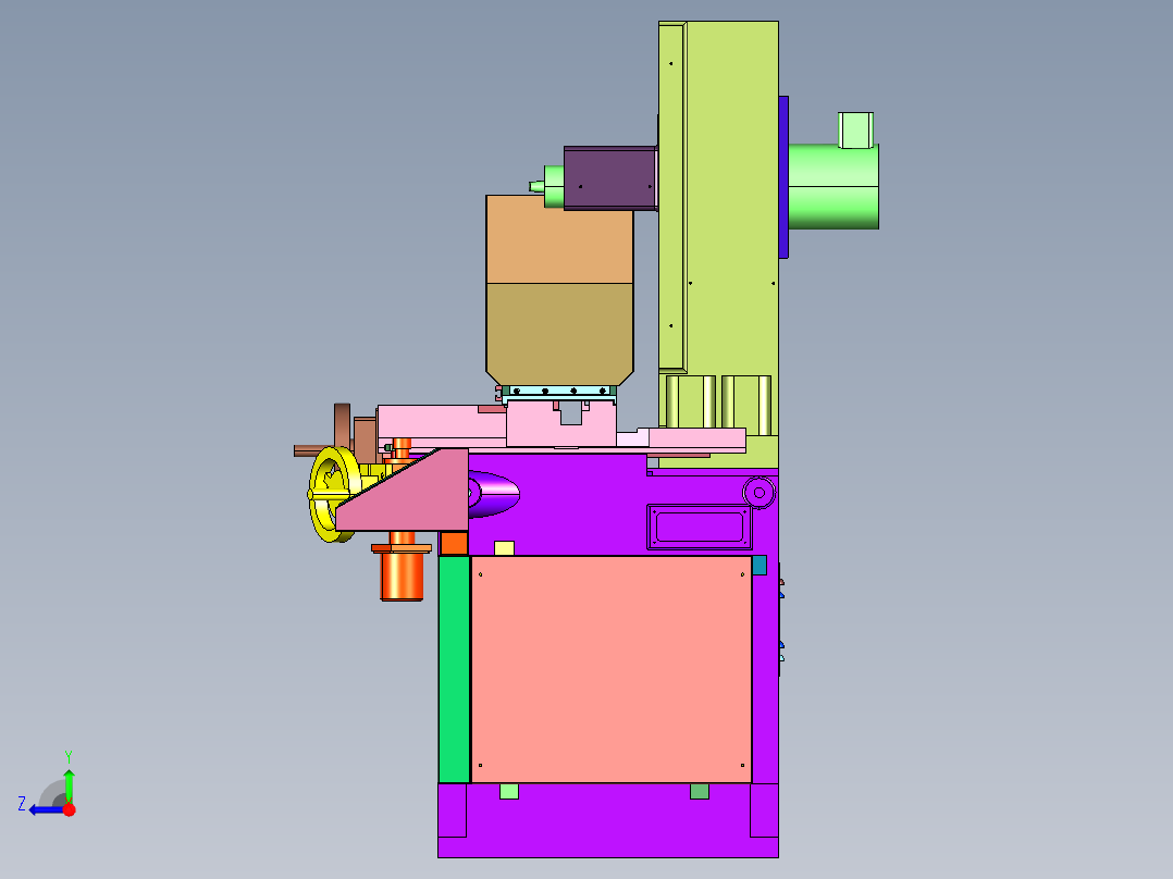 经济型手动平面磨床右视图