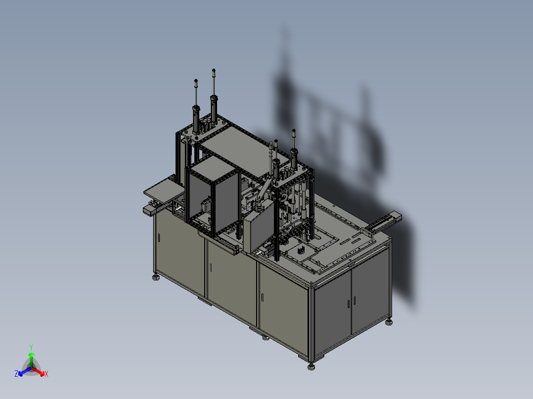 伺服电机螺丝机正等轴测图