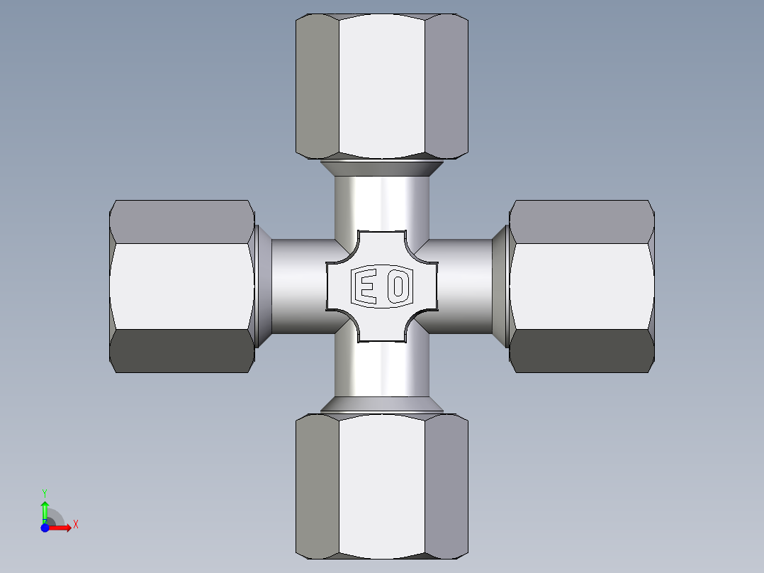 卡套式工业通用硬管接头EO_Union_cross_K06S71前视图