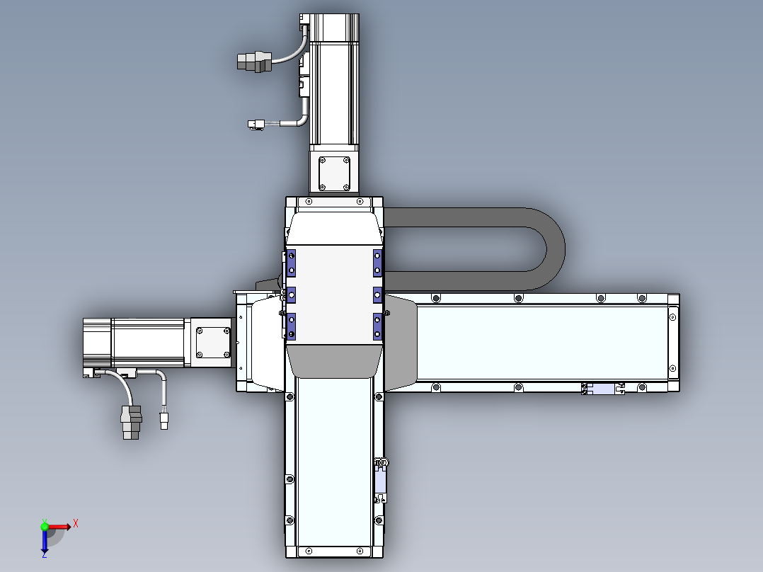 内嵌直交机械手XYG系列XYG440-F1俯视图