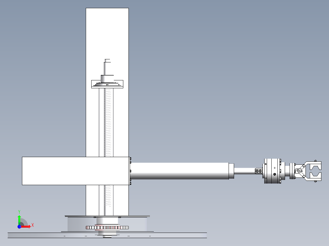 法兰上料机器人设计 三维 CAD图纸 和 说明书前视图